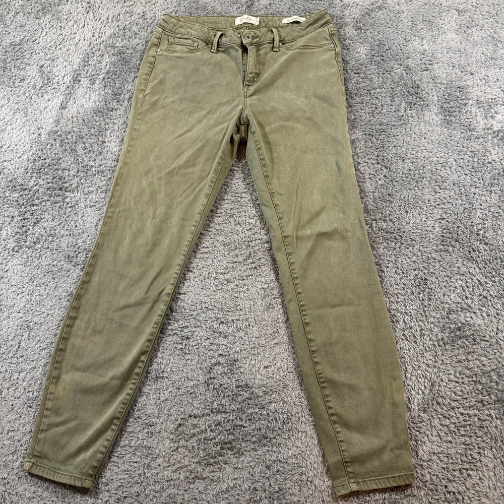 Jessica Simpson Kiss Me Super Skinny Pants Size 30 Olive Green Stretch Lyocell